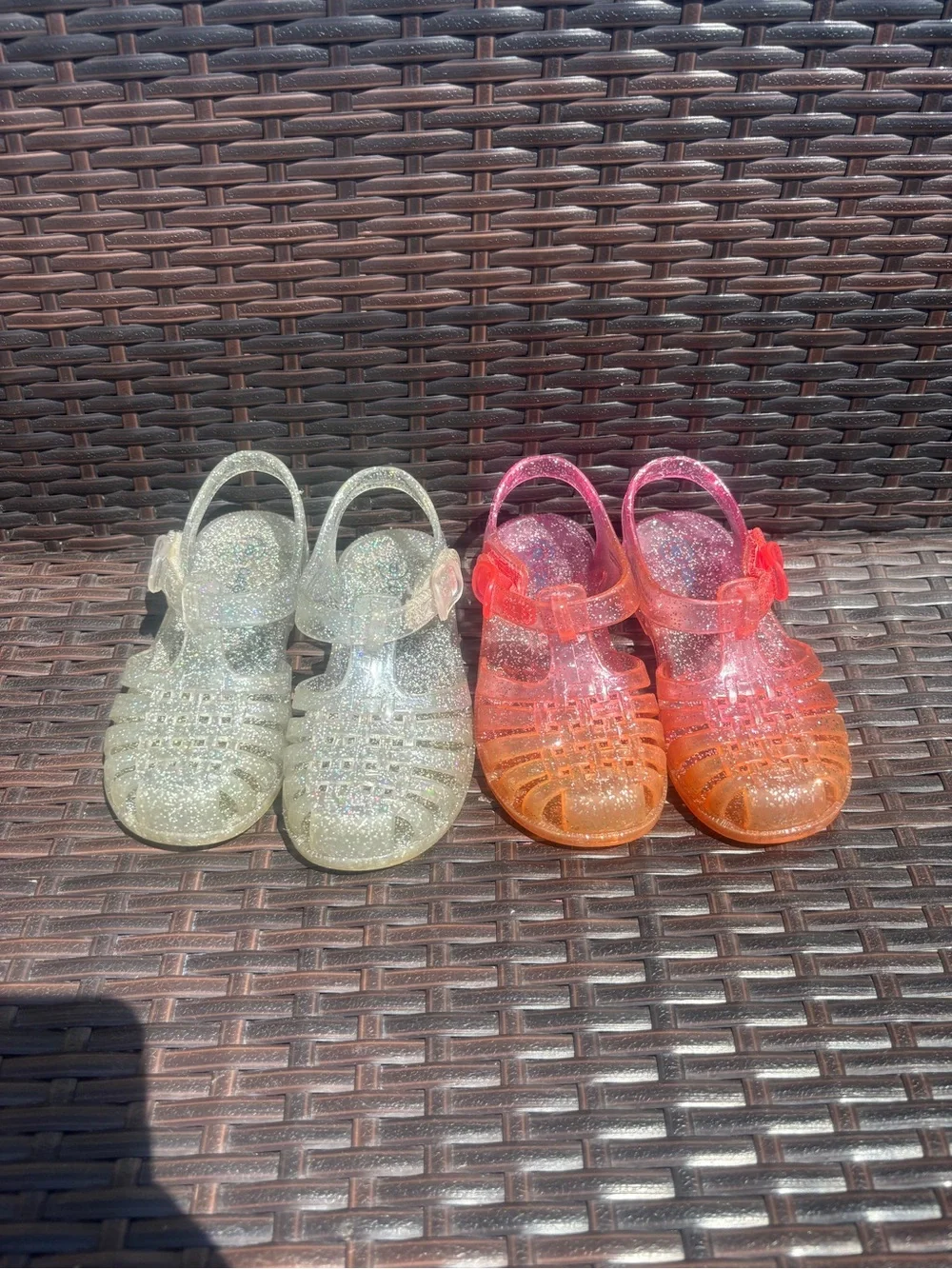 Kids Cat & Jack Jelly Sandals toddler Size 8c - Hook and Loop Pink/Purple/Clear